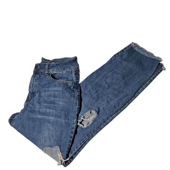 Rewash Jeans Womens Size 11 Straight Leg High Waist Ripped Medium Wash Denim - Picture 1 of 6